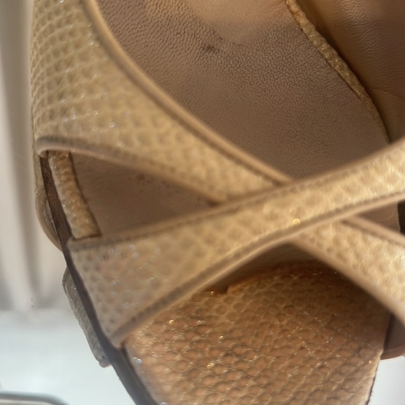 Bruno Magli gold metallic sparkle sling back - Picture 3 of 11